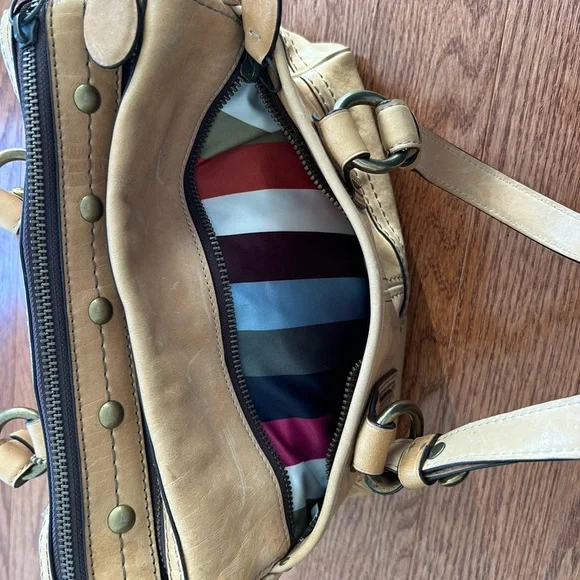 Coach Legacy Lily 65th Anniversary Camel Satchel with Brass Accents - Picture 7 of 11